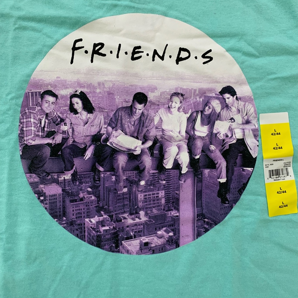 Teal Friends Graphic T-Shirt. Size Large. - Picture 3 of 7
